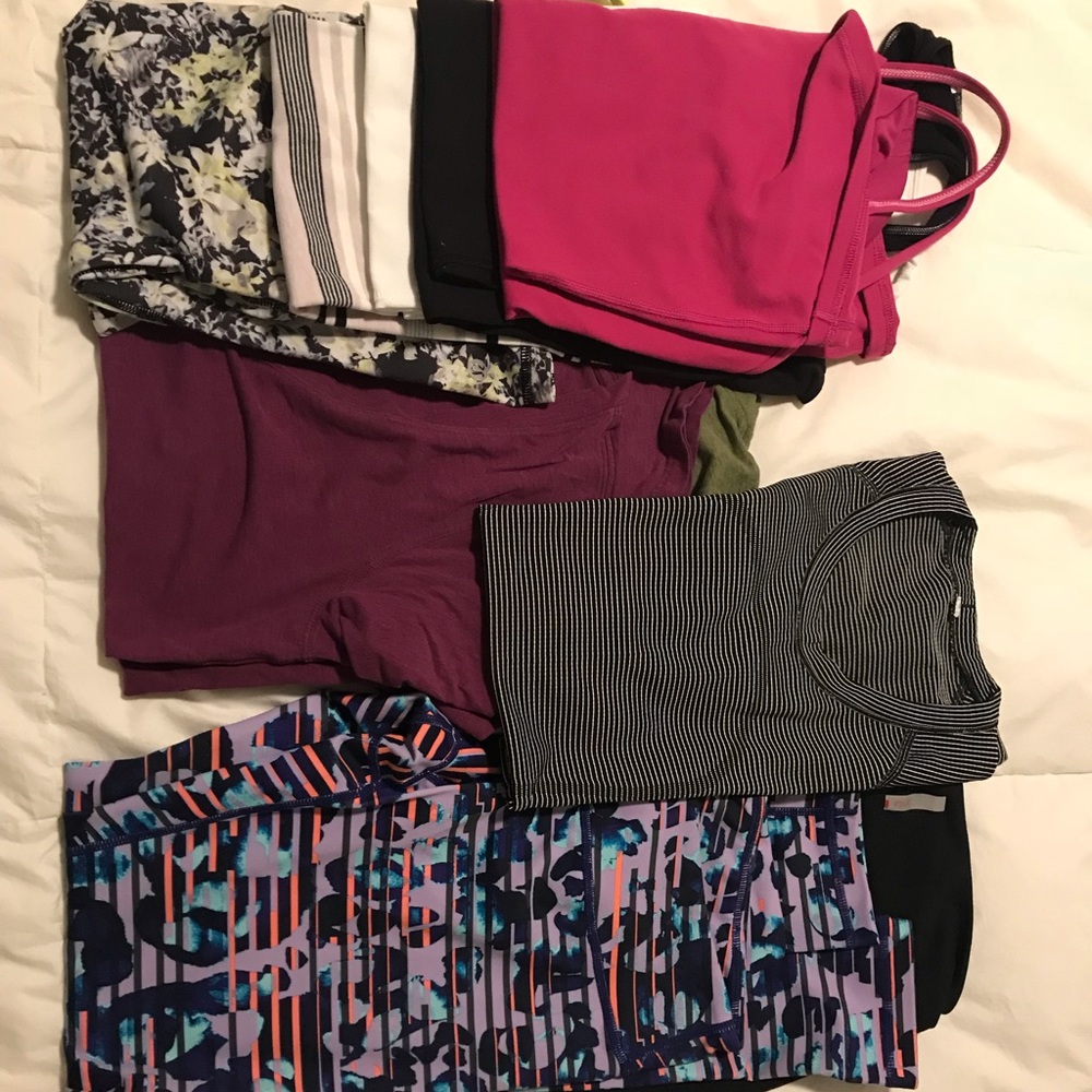 Bundle of Lululemon tops and Zella leggings